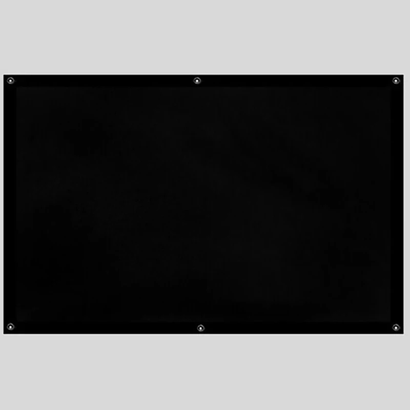 Thinyou 150 inch 16:9 Matte Gray Fabric Fiber Glass Projector Screen Wall Mounted for Office Home Theater Outdoor Movie Cinema