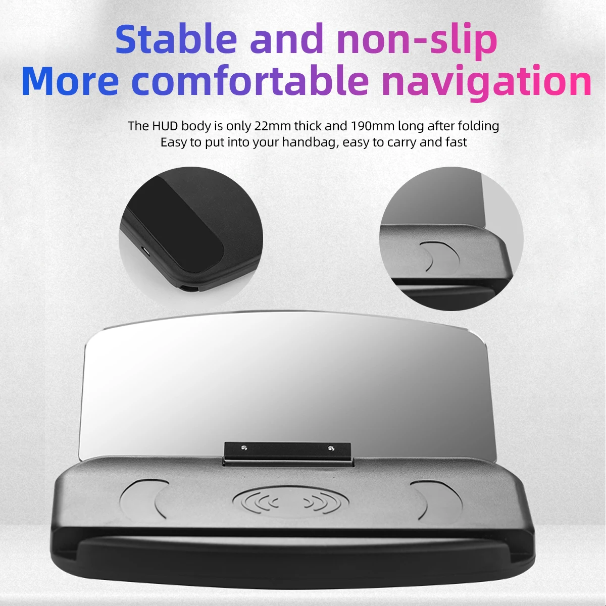 phone stand holder ANKNDO HUD Display Car Navigation Head-Up Projector Mobile Phone Holder Qi Wireless Charger Car Bracket Screen Reflection Stand cell phone stand