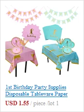 24pcs/set Green Pink Blue Paper Plates Cups Disposable Tableware Set for Wedding Birthday Party Baby Shower Supplies Gold Decor