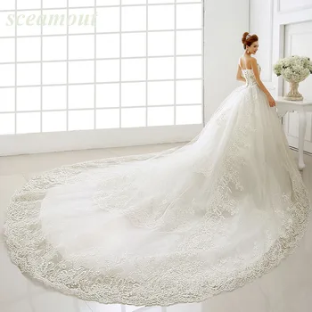 

Luxury Bridal Gown Sweetheart Sparkly Bling Crystal Diamond Cathedral/Royal Train Long Tail Wedding Dress vestito da sposa