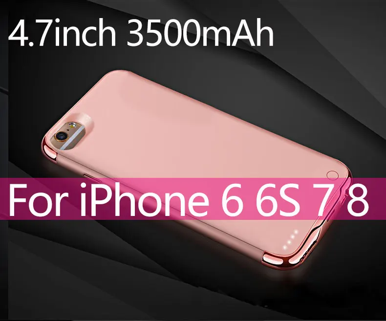 3500/4000 мАч чехол для зарядного устройства для iphone 6 6s 7 8 Внешний аккумулятор ультра тонкий внешний резервный чехол для iphone 6 6s 7 8Plus - Цвет: ROSYGOLD i6 6S 7 8