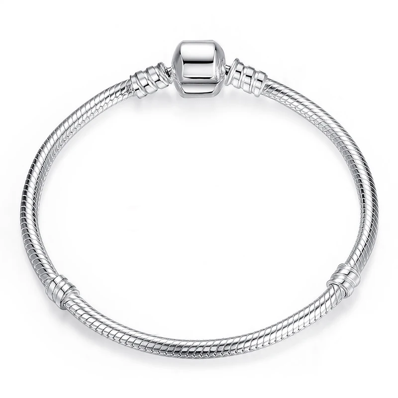 BAOPON роскошные оригинальные Серебряная цепочка со змеями браслет для женщин Аутентичные тонкие браслеты украшение браслет подарок - Окраска металла: Snake Chain 006