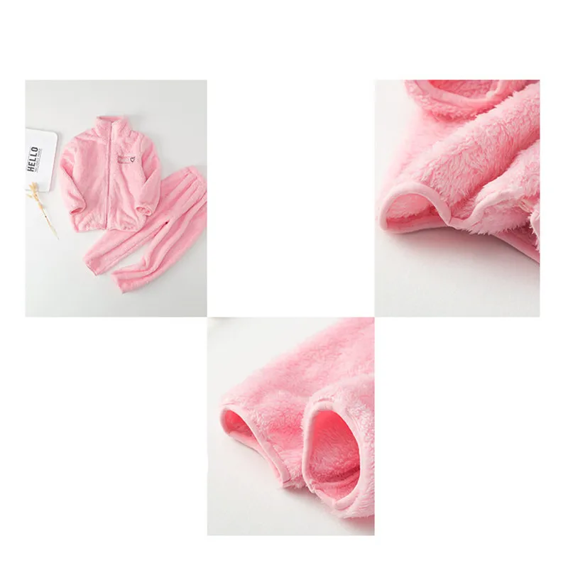 Теплый зимний пижамный комплект принцессы для девочек, розовый, фиолетовый пижамный комплект, пижама из плотного флиса для подростков, фланелевый комплект одежды для сна для детей возрастом от 4 до 13 лет