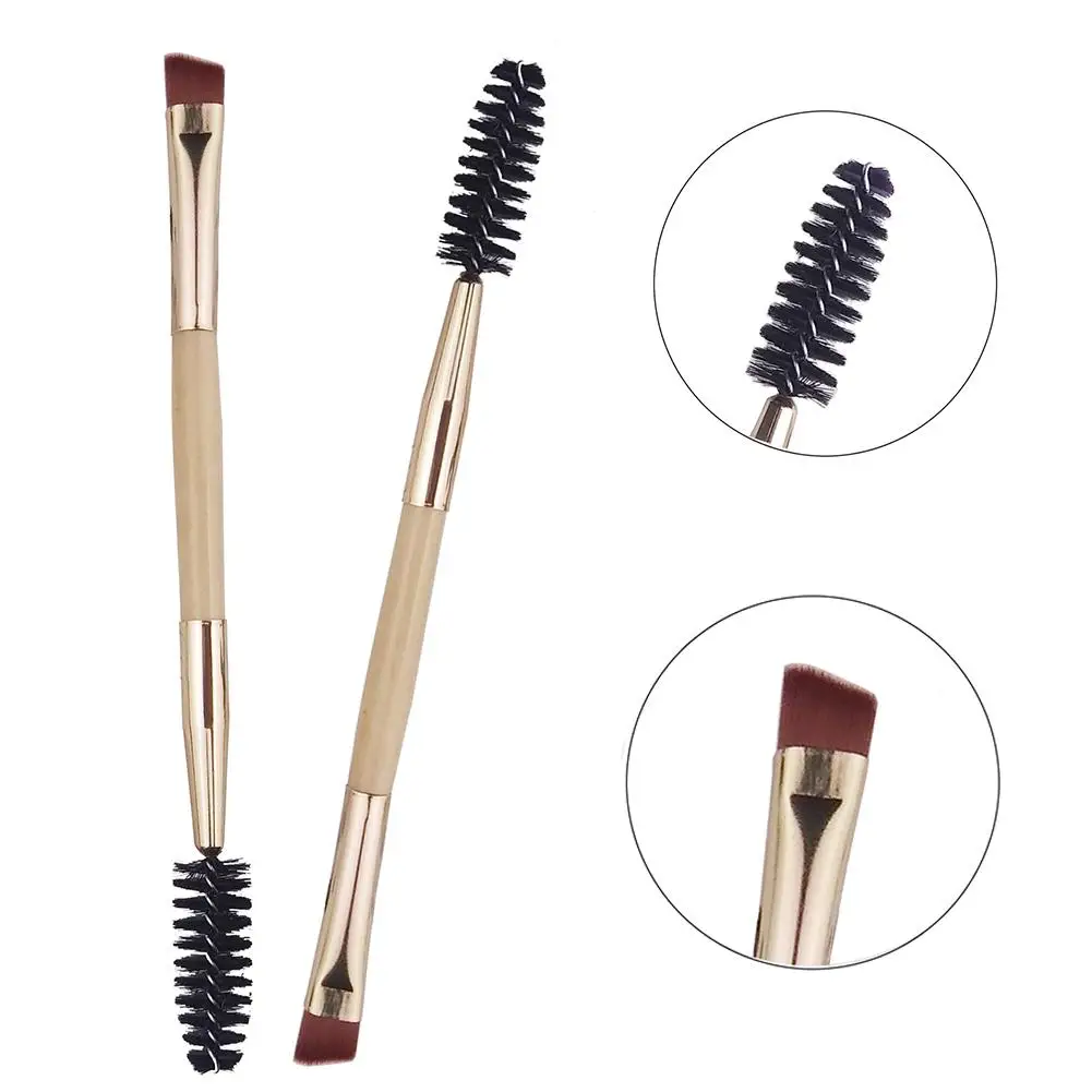 

Bamboo Double Head Soft Makeup Brush for Eyebrow Eyelashes Facial Beauty Eye Lashes Cosmetic Brushes Set makeup tools