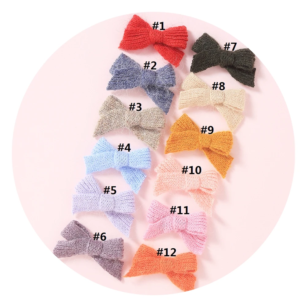 

Knitted Bow Hairpins For Girls Bows Hair Clips Baby Accessories Elastic Hair bands Barrettes Headband Baby Girl Hair Accessories