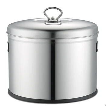 

8KG Household Stainless Steel Flour Box Resist Insect Rice Container Storage Rice Box Large Capacity Rice Food Dispenser -Silver