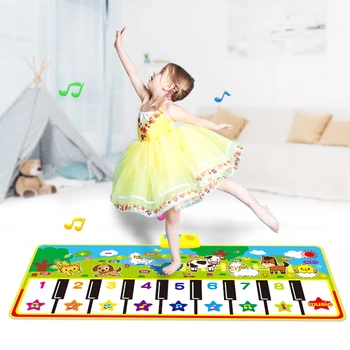 

Cartoon Animals Piano Keyboard Musical Sounding Toys Soft Baby Crawling Mat Multifunction Number Cognition Educational Carpet
