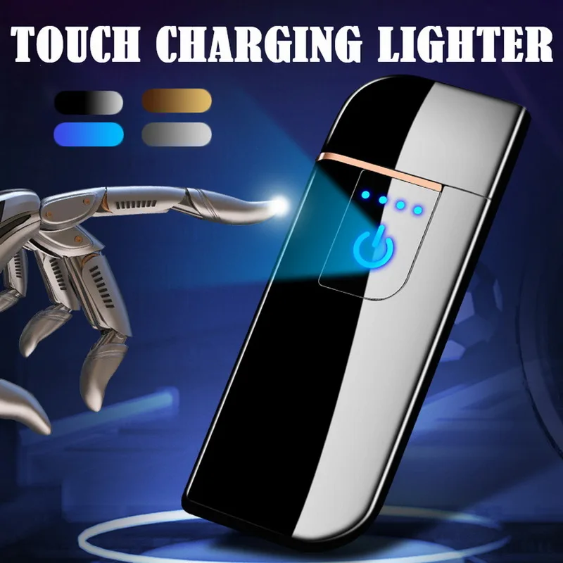 NewFingerprint Induction Electronic Lighter USB Rechargeable Tungsten Wire Cigarette Ignition Customized Personality | Дом и сад
