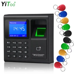 YiToo – Machine de présence par empreintes digitales F30, contrôle d'accès au clavier RFID, horloge électrique, enregistreur, gestion des données USB avec clés 