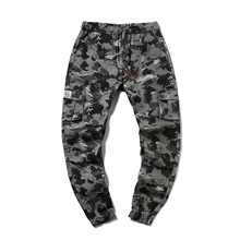 Мужская одежда осенние новые стильные мужские камуфляжные повседневные штаны с завязками на поясе