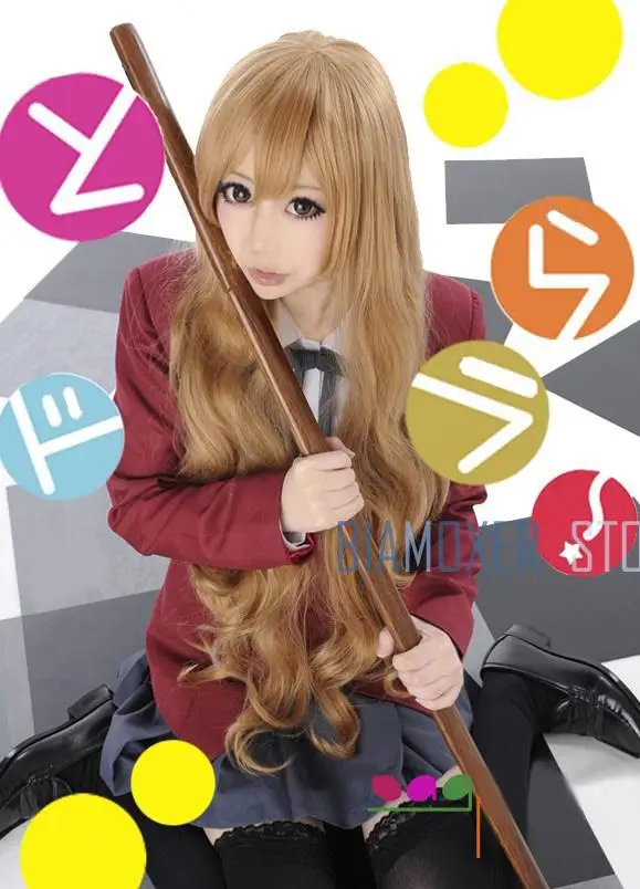 80 см тигровый Дракон Toradora! Парик Aisaka для косплея из тайги льняные коричневые