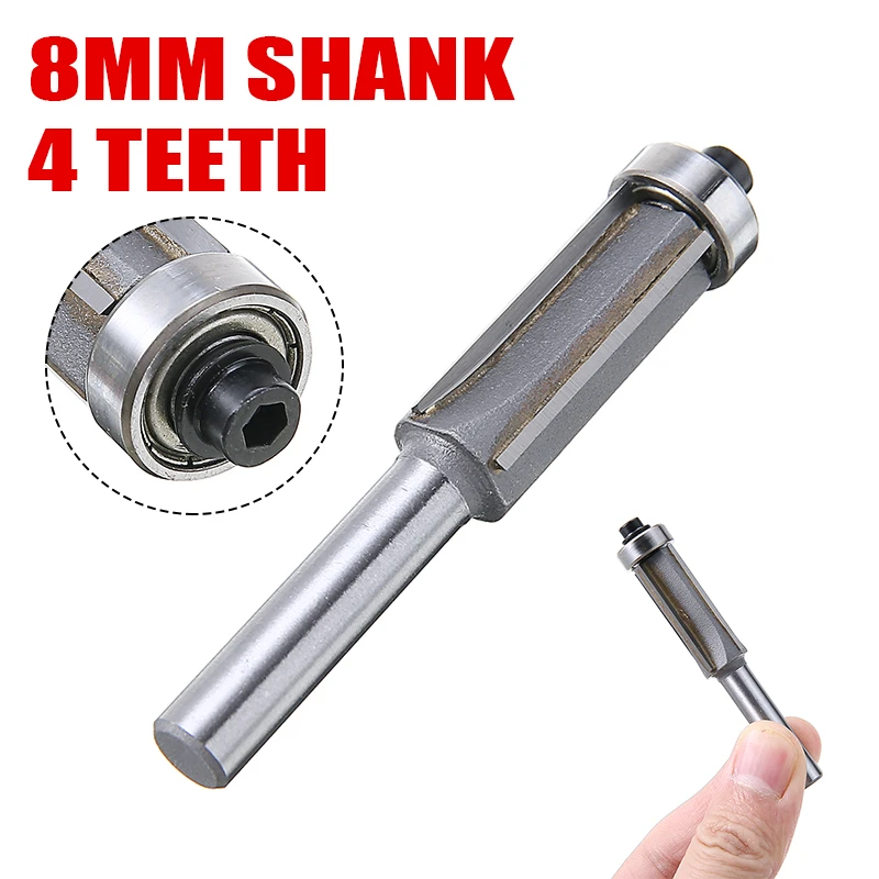 Woodworking 8mm Shank 4 Teeth Flush Trim Pattern Router Cutter Bit Bearing Woodworking 8mm Shank 4 Teeth Flush Trim Pattern Router Cutter Bit Bearing