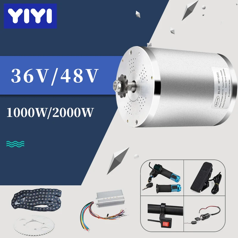 US $185.50 Electric Scooter Motor Kit Electric Go kart kit 1000W 2000W 36V 48V Electric Motor for Skateboard Ebike Motor Controller ATV