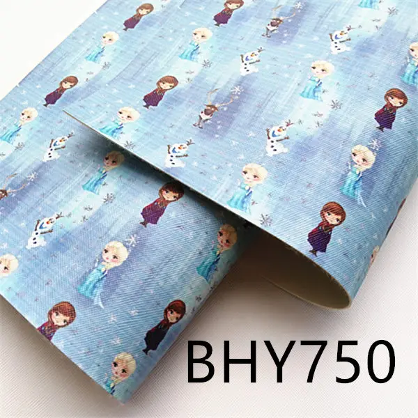Free shipping A4 20*33CM 10PCS cartoon princess print synthetic leather fabric BHY864 - Color: BHY750