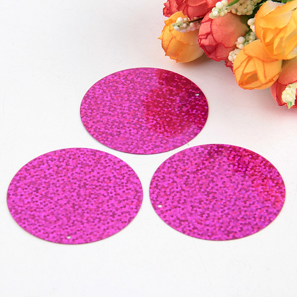 Sequins For Crafts Sequin Embroidery Accessories Sequin Sewing Accessories Sequins Accessories Pailette 50mm Large Round Laser Sequins