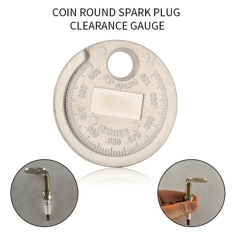 

1 pcs Ignition spark plug Gap Gauge tool Caliber Measuring Tool Currency-Type 0.6-2.4mm Range Spark Plug Gage Gap Tool Feeler