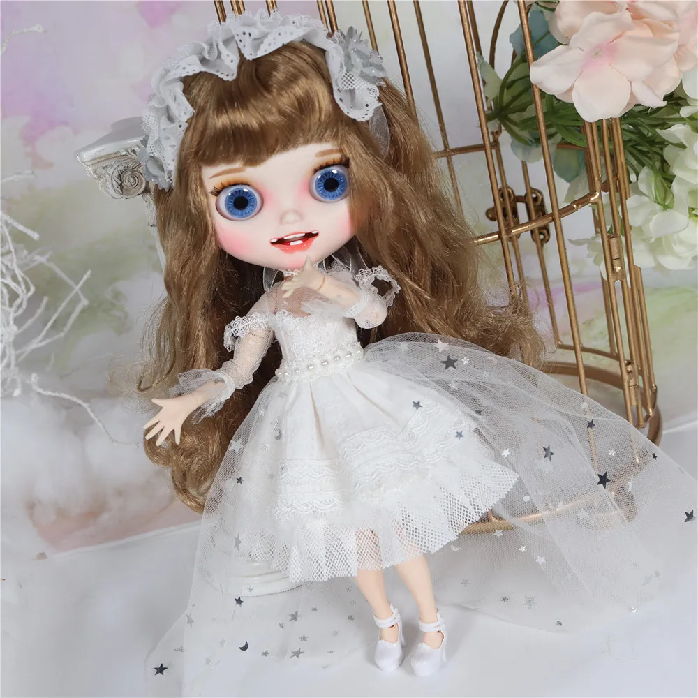 ICY Blyth кукла белая кожа резные губы открытый рот матовая индивидуальные лицо сустава тела красочные волосы