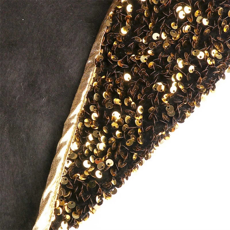 Details about   Sequins Glitter Christmas Tree Base Collar Around Decorative Skirt Xmas Decor 