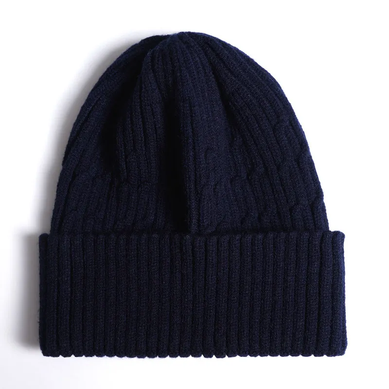 Шапки мужские зимние теплые вязаные шапки; сезон осень-зима утепленные новые мужские головные уборы темно-серый темно-синий 3230