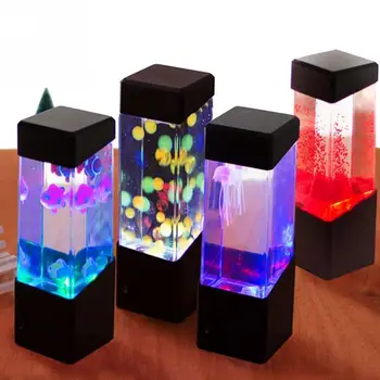 

Led Night Light Jellyfish Tank Aquarium Style LED Lamp Sensory Autism Lava Lamp LED Desk Lamp Dropship