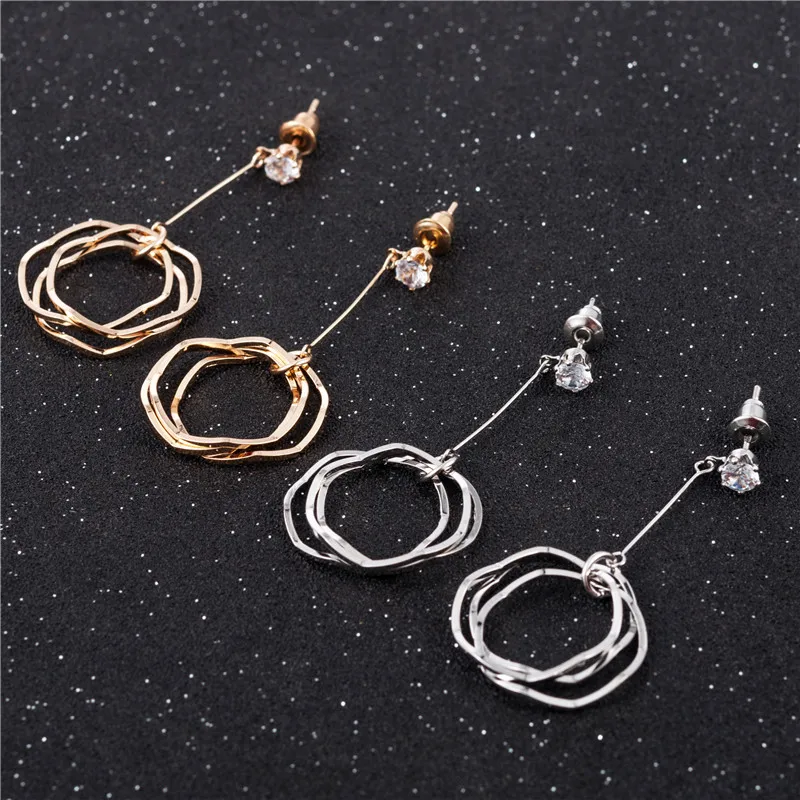 

Vintage Acrylic Statement Drop Round Earrings for Women 2019 Fashion Jewelry Korean Metal Geometric Gold Hanging Dangle Earring
