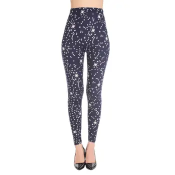 

Womens High Waist Tummy Control Leggings Starry Sky Digital Printed Stretchy Pants Milk Fiber Fitness Sports Workout