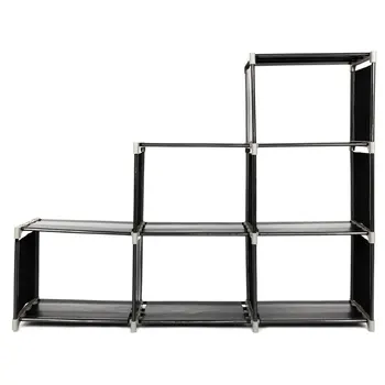 

Kitchen Storage Container Kitchen Storage Organiser Multifunctional Assembled 3 Tiers 6 Compartments Storage Shelf Black HG99