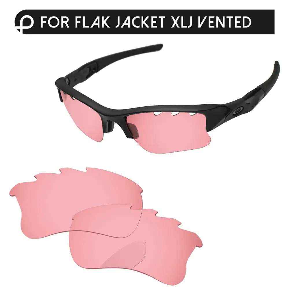 PapaViva поляризованные Сменные линзы для аутентичной Flak куртка XLJ солнцезащитные очки с отверстиями UVA и UVB Защита-несколько вариантов - Цвет линз: Crystal Pink