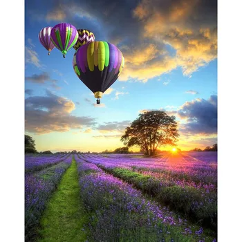 

Painting By Numbers DIY Dropshipping 50x65 60x75cm Vertical Purple Balloon Scenery Canvas Wedding Decoration Art Picture Gift