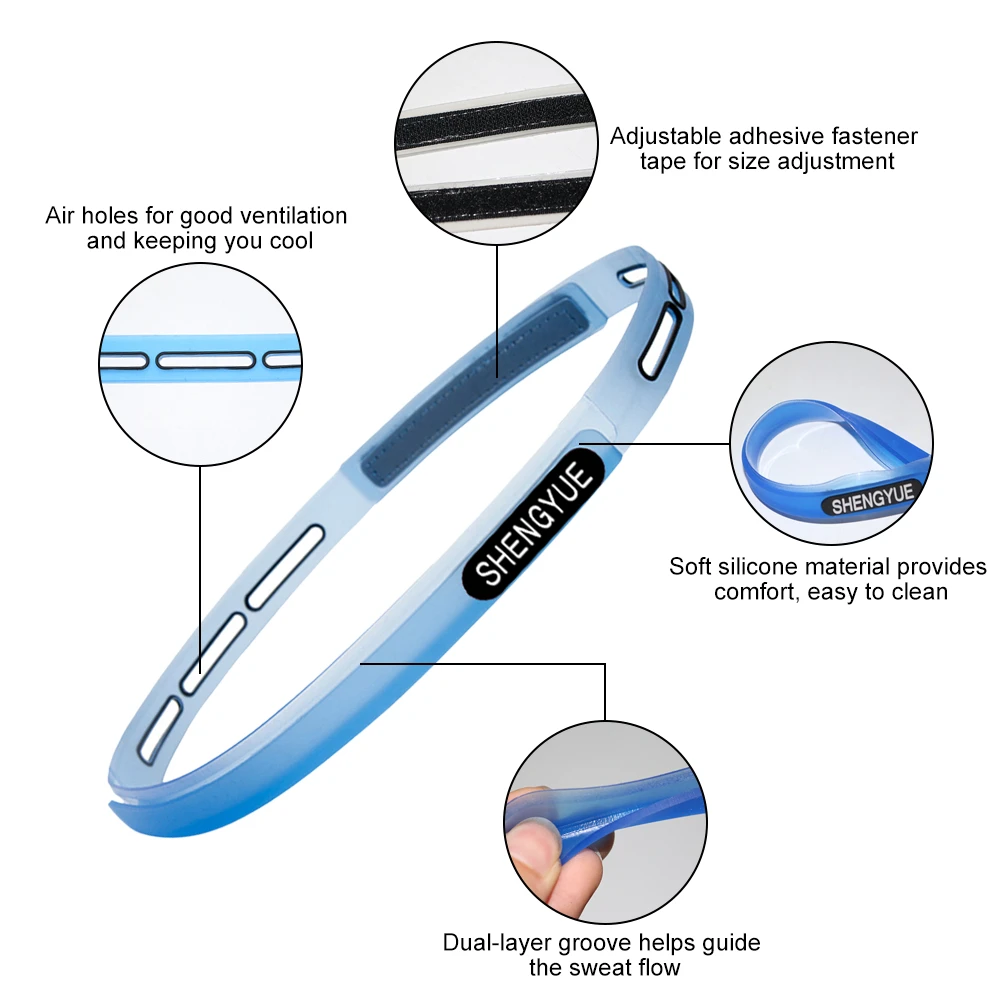 Sweatband Athletic Sports Headbands Sweatbands with Non-Slip Silicone Grip for Men Women Running Yoga Fitness Workout