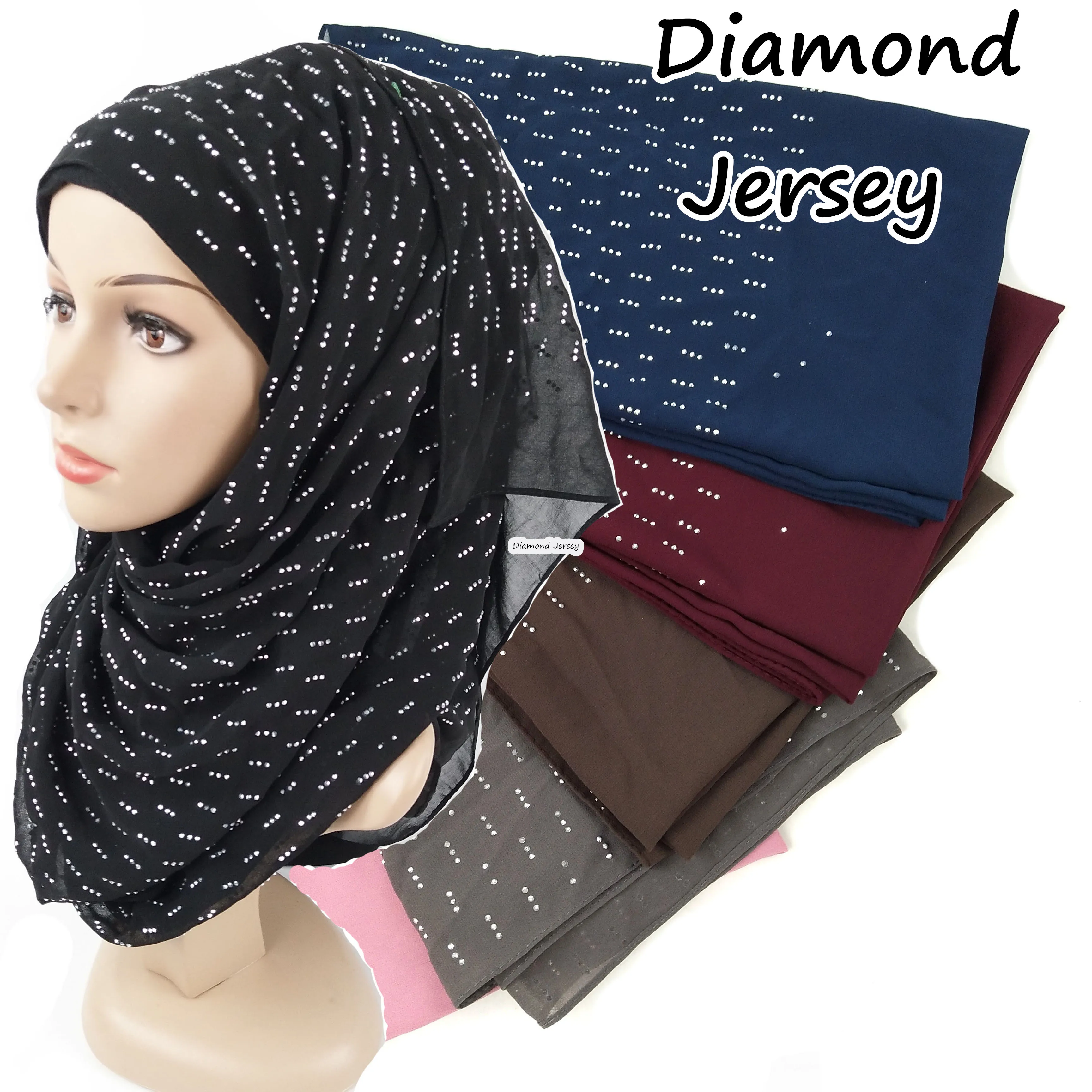 

High quality diamond jersey scarf cotton plain elasticity shawls maxi hijab long muslim head wrap long scarves/scarf 10pcs/lot