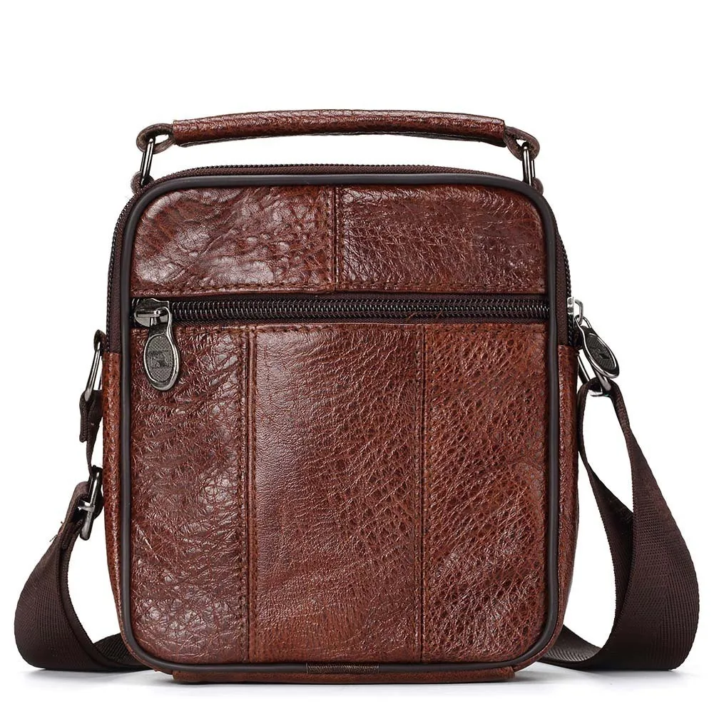 

new Single Shoulder Satchel Genuine Leather Man Leisure Time Cross Section Square Cowhide designer handbags messenger bag men