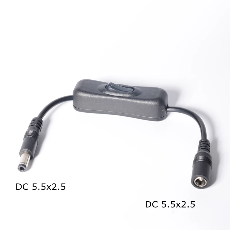 Inline Switch On Off with Female Male Power Cable 5.5x2.5mm DC Connector Jack Wire 5V 12V 24V for CCTV LED Strip Light | Электроника
