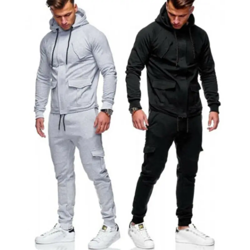 

2020 Winter Men Tracksuit Set Gym Sports Suit Hoodies Jacket Coat Jogger Sweatpants Trousers 1pcs Men Pant or Male Top