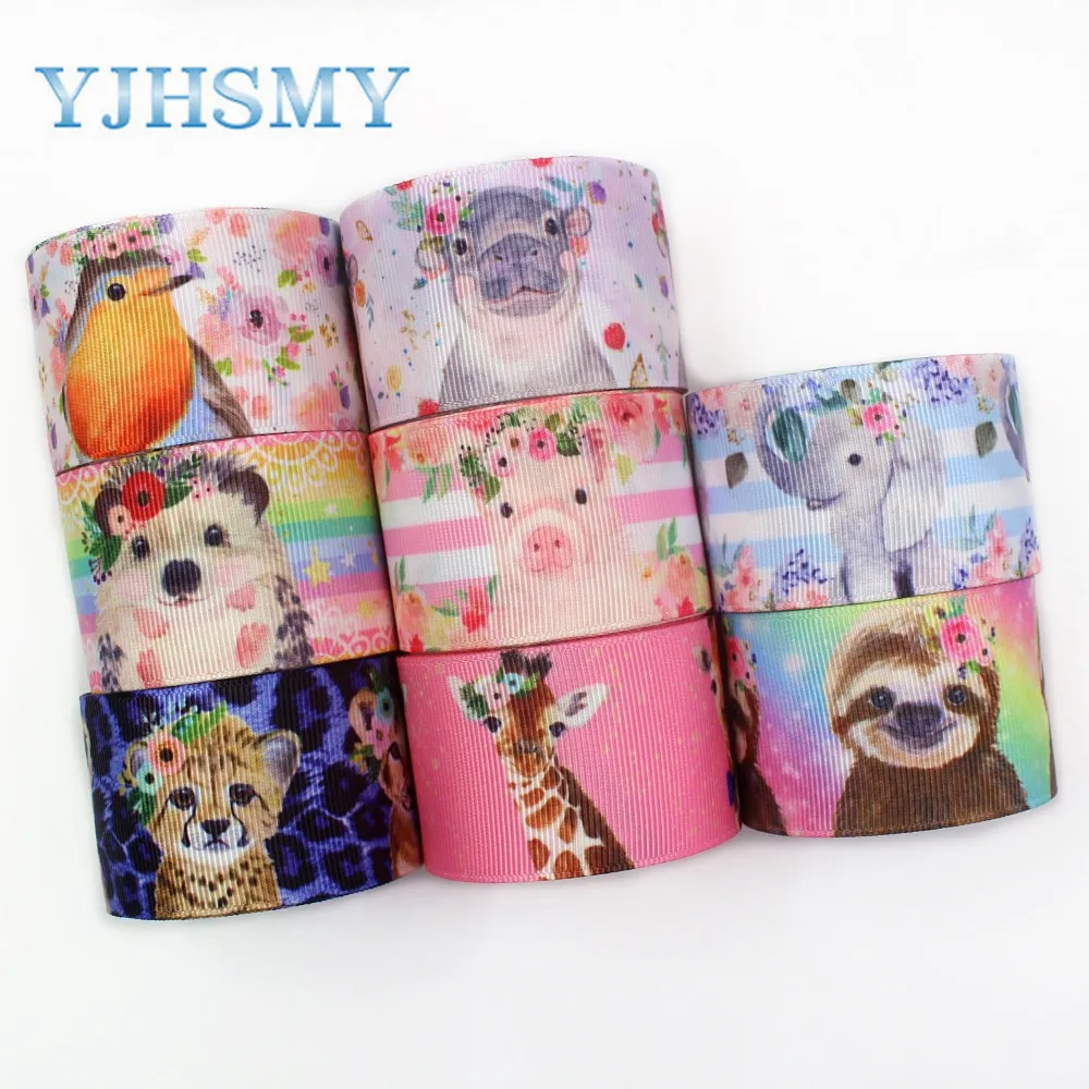 I-19906-2069 38 мм 5 двор мультфильм животных корсажная лента с рисунком DIY ручной работы