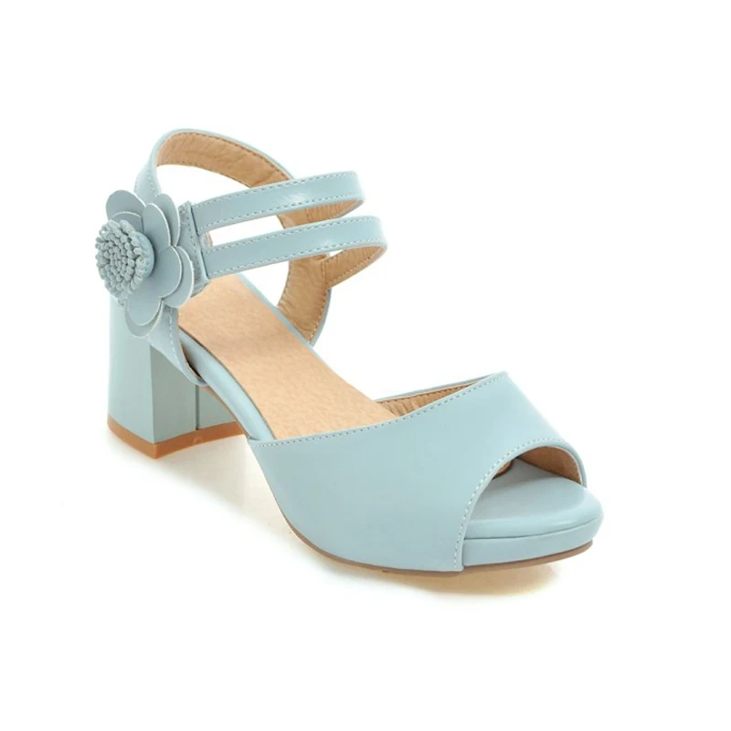 Сандалии женские на платформе босоножки толстой подошве открытый носок цветы