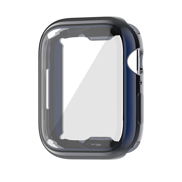 Cover Protector For Apple Watch case 45mm 41mm 44MM 40MM Full TPU Screen Bumper 42mm 38MM accessories iwatch series 7 SE 6 5 4 3 Midnight Blue