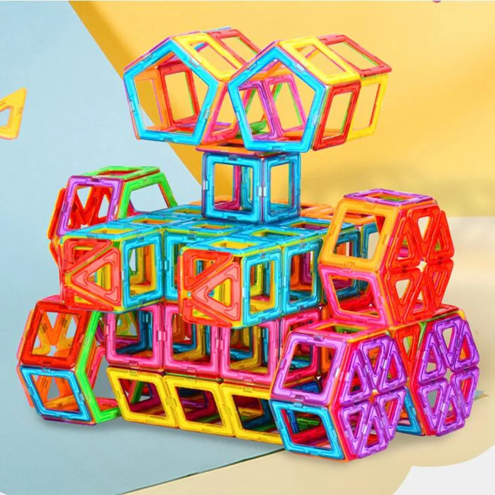 30Pcs Magnetic Building Blocks Set Triangle & Square Boy Girl Construction Game 