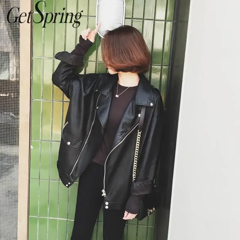 veste en cuire oversize