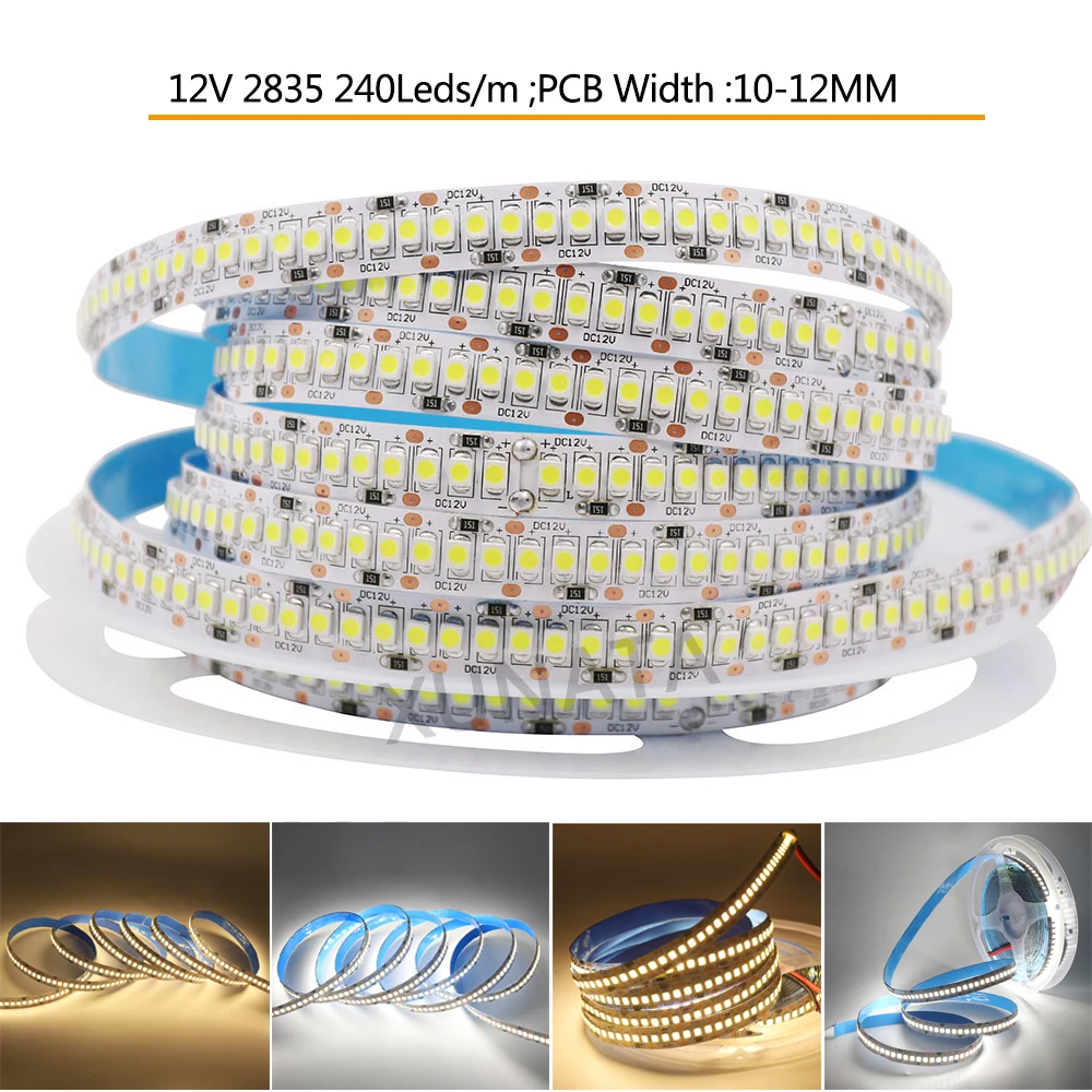 5M DC12V Светодиодная лента Лента SMD 5054 2835 5630 120Leds / m Водонепроницаемая светодиодная лента Гибкая светодиодная лента Светодиодные ленты Светодиодные лампы