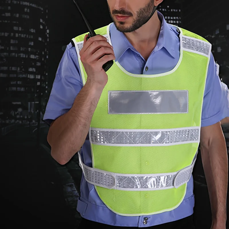 Reflective Running vest High Visibility Safety Gear Outdoor Protector Tank Top Construction Driving Warning Outer Wear | Спорт и