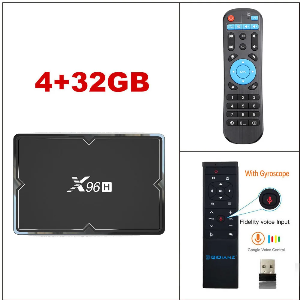 X96H Allwinner H603 чип 6K Android 9,0 ТВ коробка с двойной поддержкой HDMI wifi Bluetooth телеприставка PK X96MINI - Цвет: 4G32G voice control