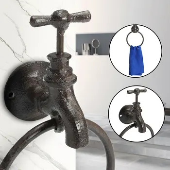 

Bath Wall Mounted Retro Towel Ring Hand Rack Roll Rail Towel Holder Toilet Furnitures Bathroom Hardware
