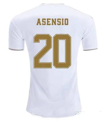 19 20 Real MadridES для взрослых Футбольная Футболка HAZARD SERGIO ramos BENZEMA ASENSIO ISCO BALE JOVIC Размер S-4XL Футбольная Футболка - Цвет: home1