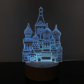 

Creative Castle 3D Night-Light Base Wooden Customized Christmas Usb-Power Valentine's-Day-Gift Fashion Small Table Lamp
