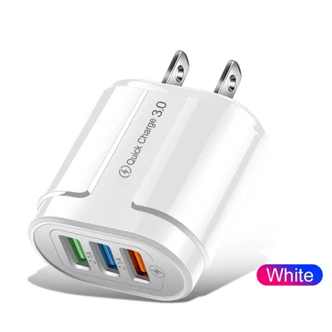 3 USB Fast Charger Quick Charge 3.0 Wall Mobile Phone Tablet Chargers For iPhone 12 Samsung Xiaomi Charging Charger