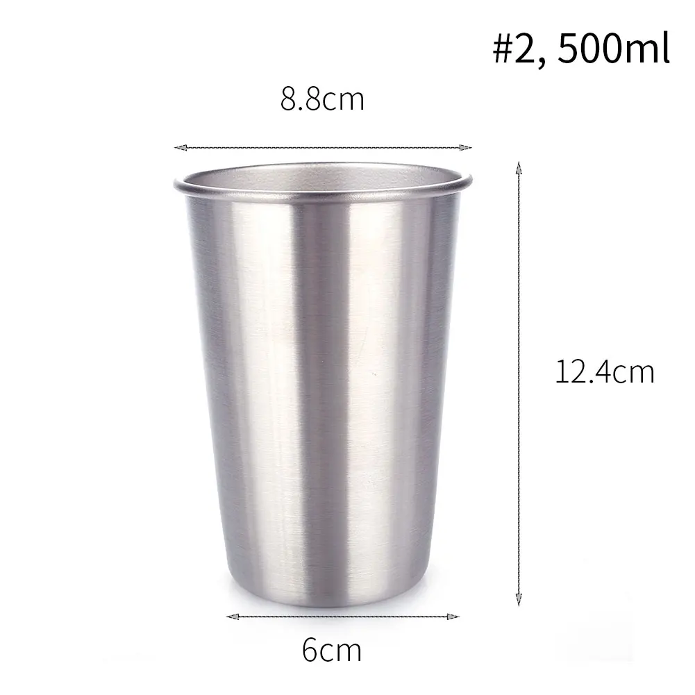 500ml Пара Рюмка для бара чашка для кофе из нержавеющей стали кружка переносные пивные кружки Серебряные Кружки для путешествий посуда для напитков холодная креативная - Цвет: 500ml