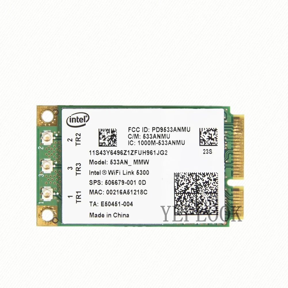Двухдиапазонная Wi-Fi карта Intel 533AN HMW 5300 450 Мбит/с 2,4G 5 ГГц Mini PCI-E Wi-Fi карта для Lenovo T400S L410 L510 T510 X201 X201S 5300 533an hmw 450mbps dual band 2 4g 5ghz mini pci e wifi card for lenovo t510 t410 x201 x201