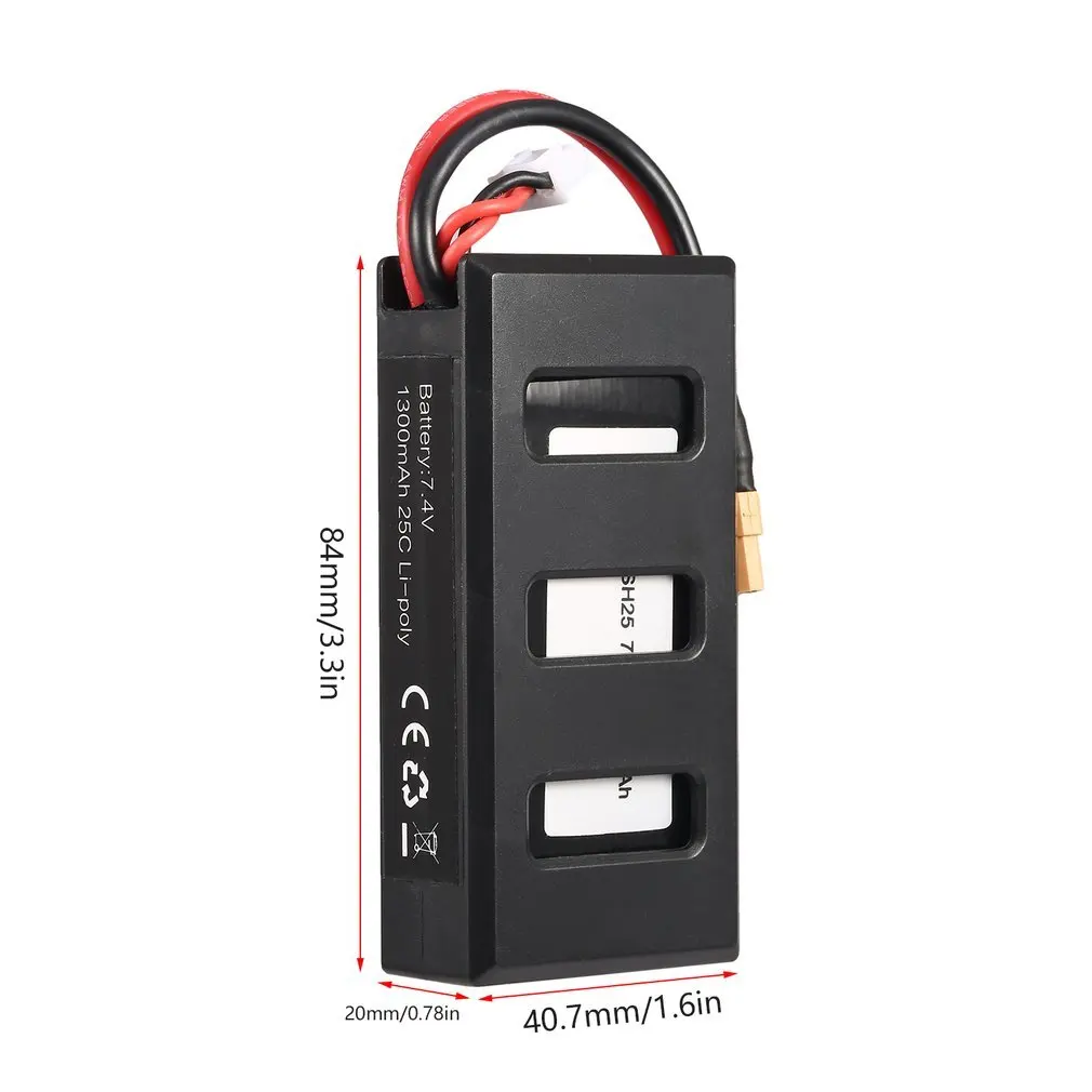 MJX B6 компактный и легкий 7,4 V 1300mAh 25C Li-poly RC аккумулятор 903062 с разъемом XT30 для радиоуправляемого дрона запасные части