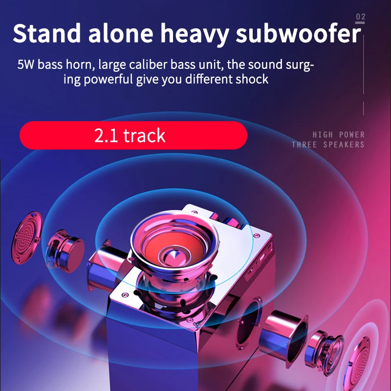 coluna portátil dos oradores de bluetooth do baixo centro estereofônico de alta potência da música do subwoofer apoio aux tf rádio fm alta fidelidade boombox